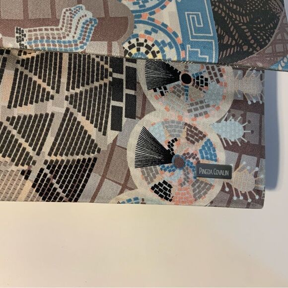 New Pineda Covalin bag Flap multicolor 100% seda textile Inside Pocket - Picture 8 of 11